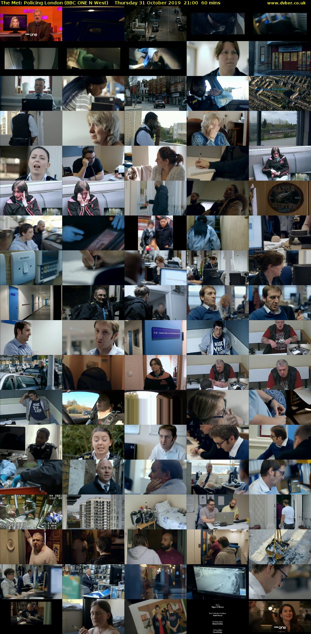 The Met: Policing London (BBC ONE N West) Thursday 31 October 2019 21:00 - 22:00