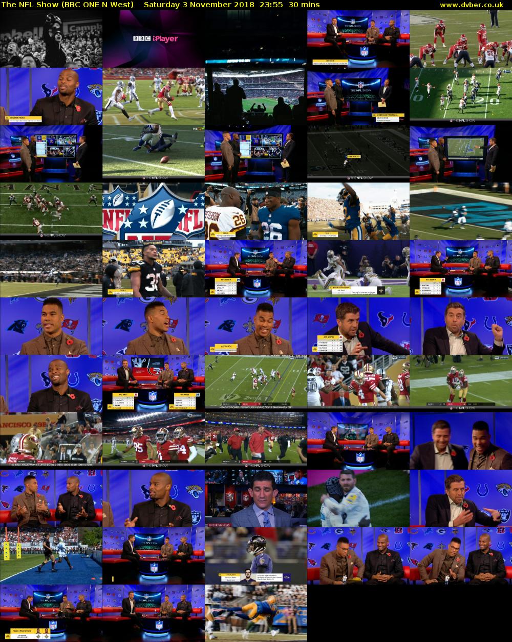 The NFL Show (BBC ONE N West) Saturday 3 November 2018 23:55 - 00:25