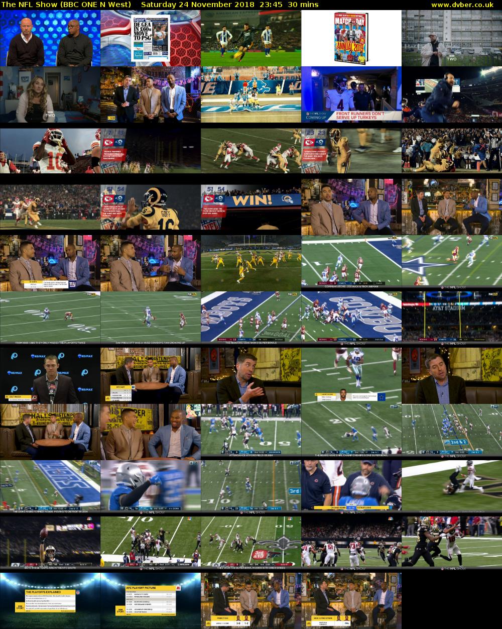 The NFL Show (BBC ONE N West) Saturday 24 November 2018 23:45 - 00:15