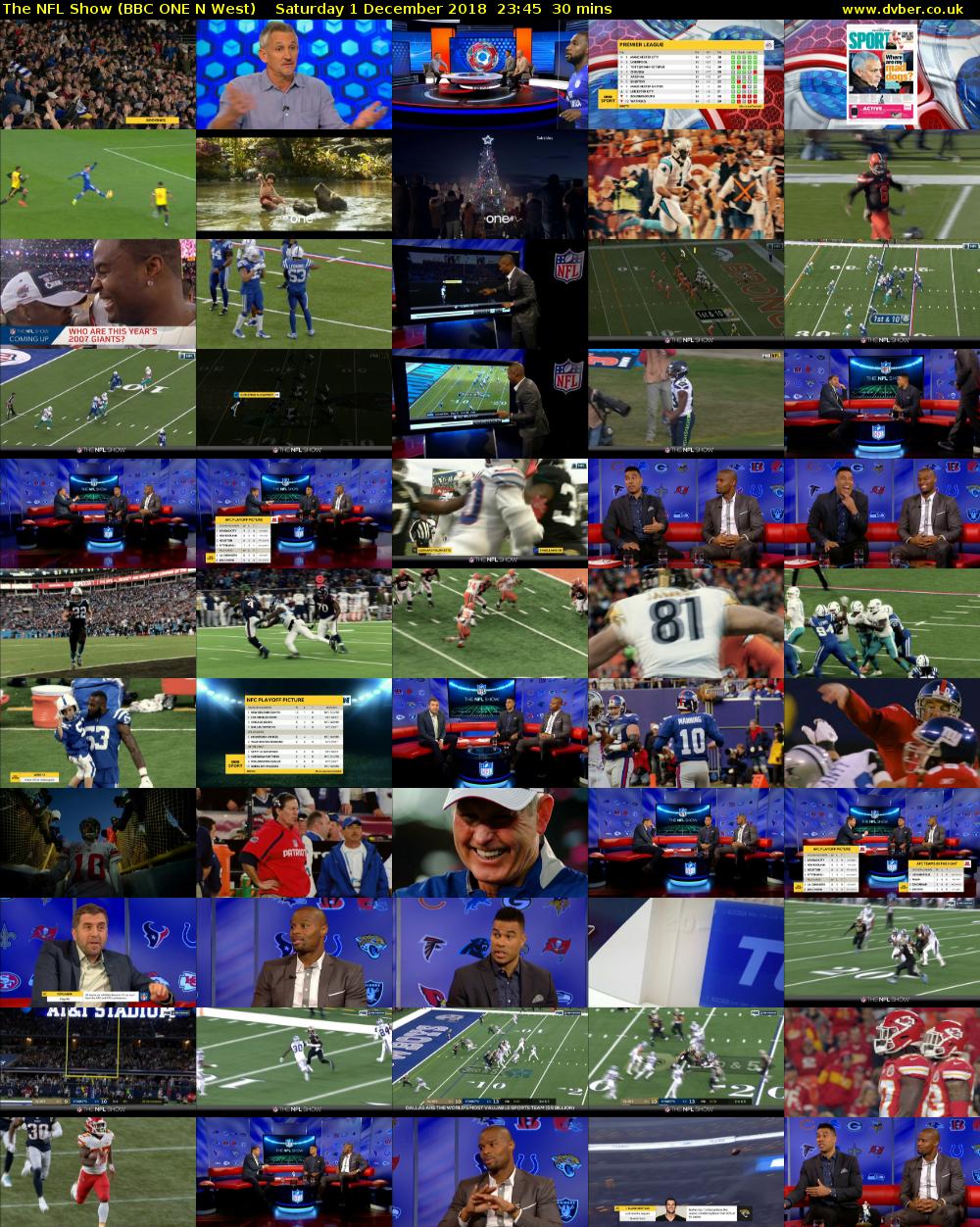 The NFL Show (BBC ONE N West) Saturday 1 December 2018 23:45 - 00:15