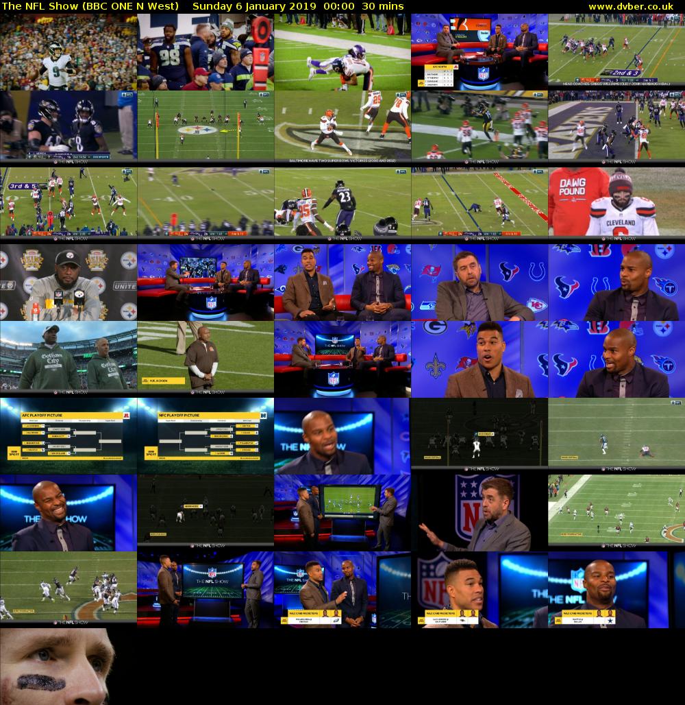 The NFL Show (BBC ONE N West) Sunday 6 January 2019 00:00 - 00:30