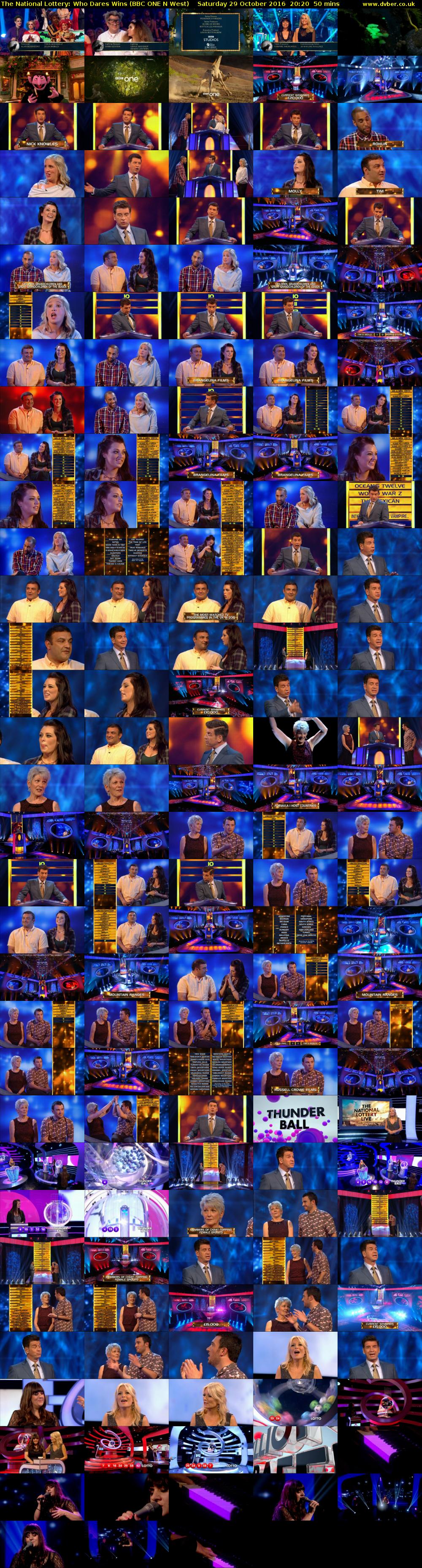 The National Lottery: Who Dares Wins (BBC ONE N West) Saturday 29 October 2016 20:20 - 21:10
