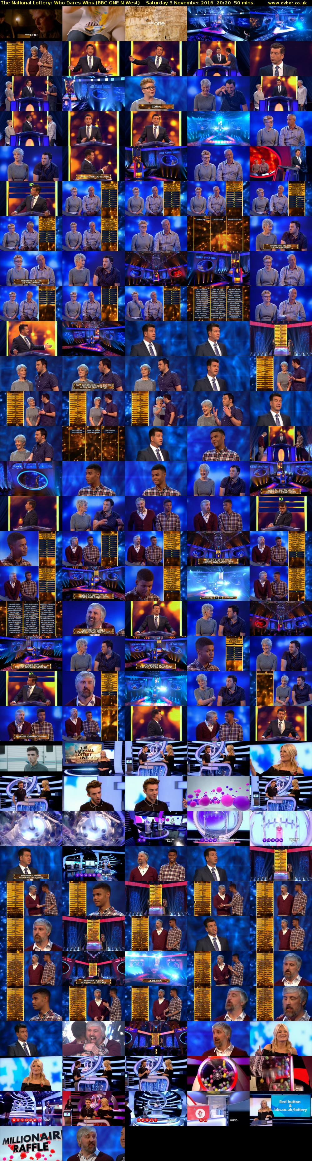 The National Lottery: Who Dares Wins (BBC ONE N West) Saturday 5 November 2016 20:20 - 21:10