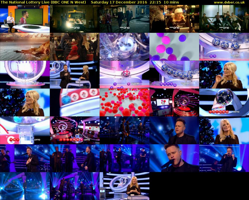 The National Lottery Live (BBC ONE N West) Saturday 17 December 2016 22:15 - 22:25