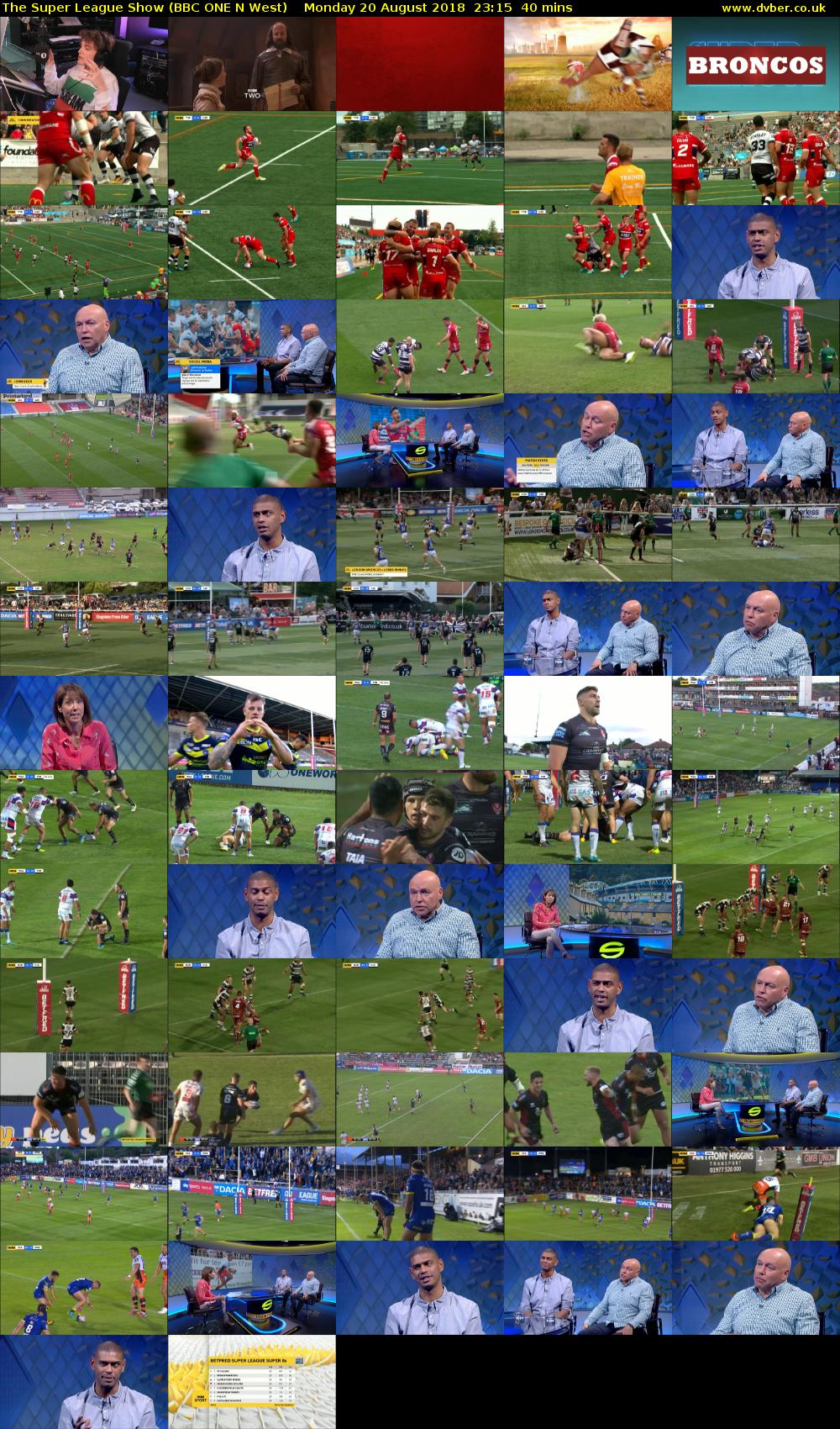 The Super League Show (BBC ONE N West) Monday 20 August 2018 23:15 - 23:55