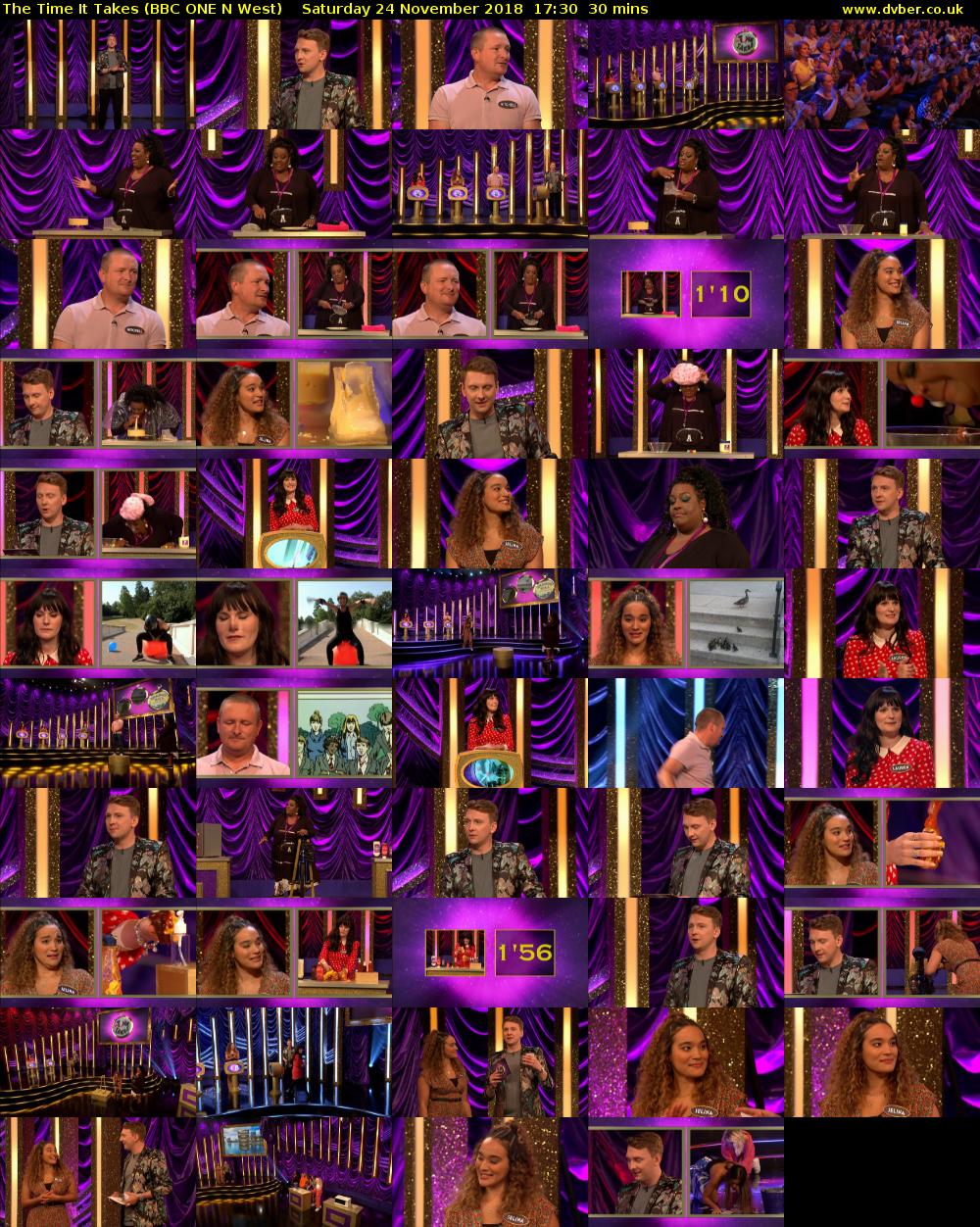 The Time It Takes (BBC ONE N West) Saturday 24 November 2018 17:30 - 18:00