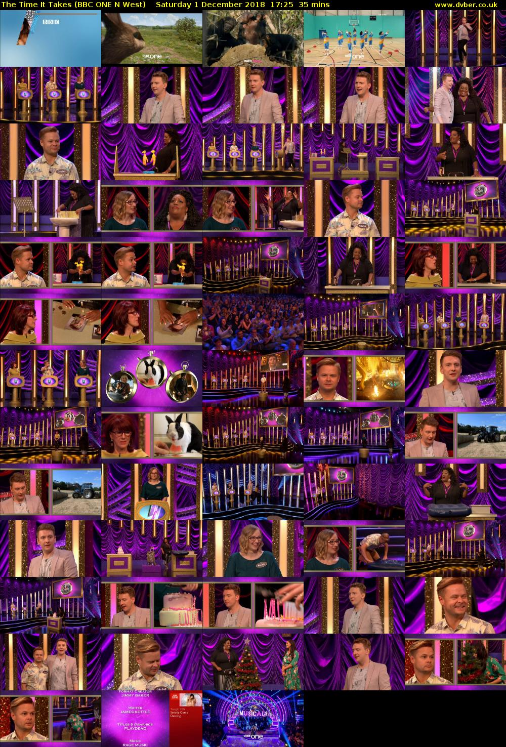 The Time It Takes (BBC ONE N West) Saturday 1 December 2018 17:25 - 18:00