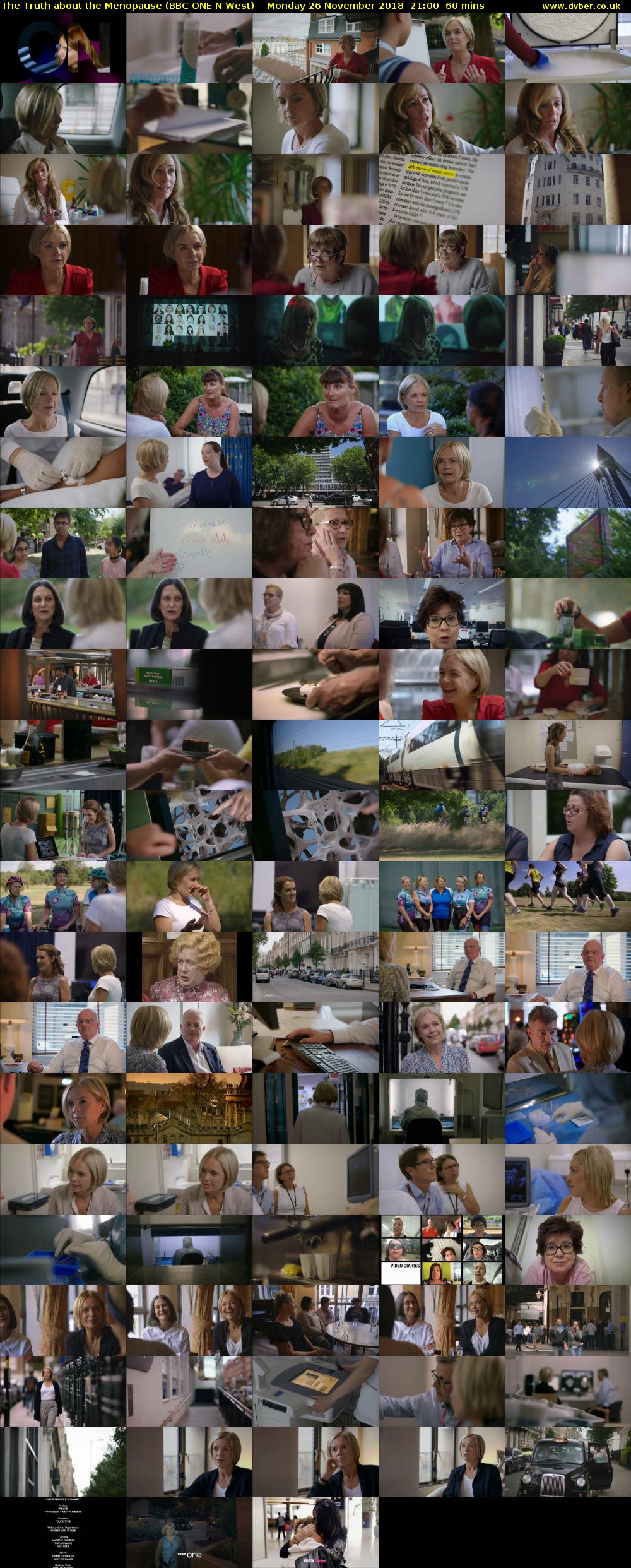 The Truth about the Menopause (BBC ONE N West) Monday 26 November 2018 21:00 - 22:00