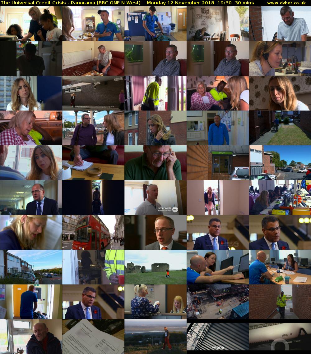 The Universal Credit Crisis - Panorama (BBC ONE N West) Monday 12 November 2018 19:30 - 20:00