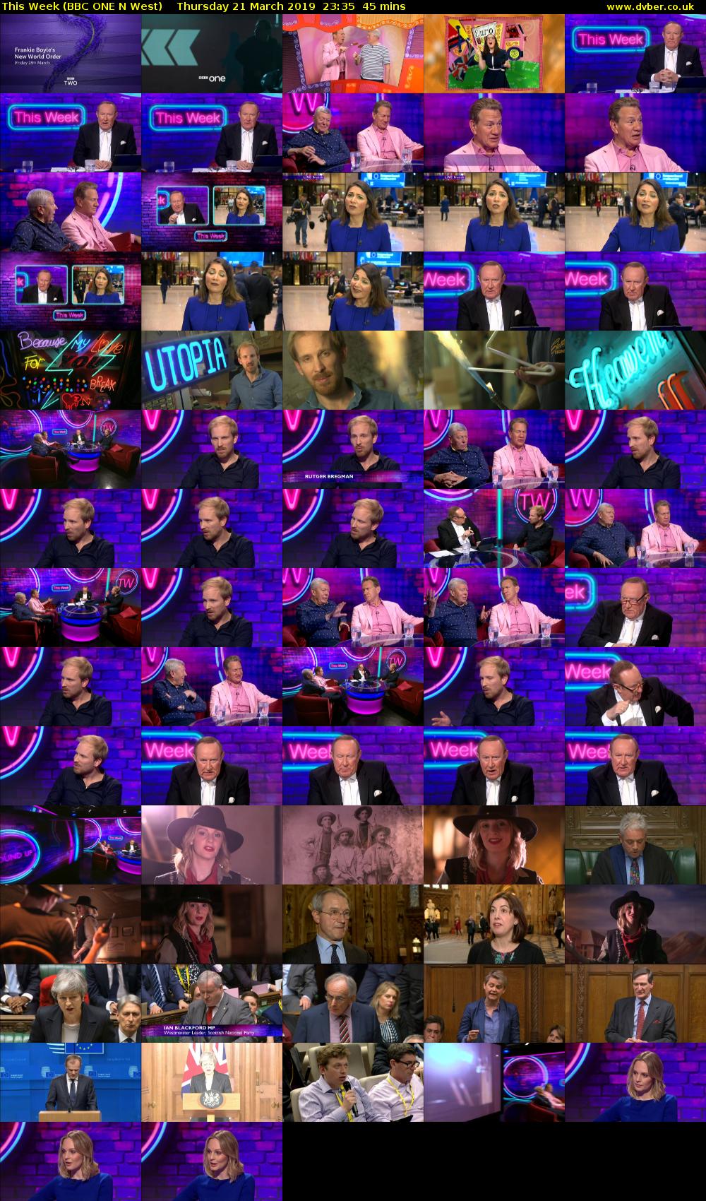 This Week (BBC ONE N West) Thursday 21 March 2019 23:35 - 00:20