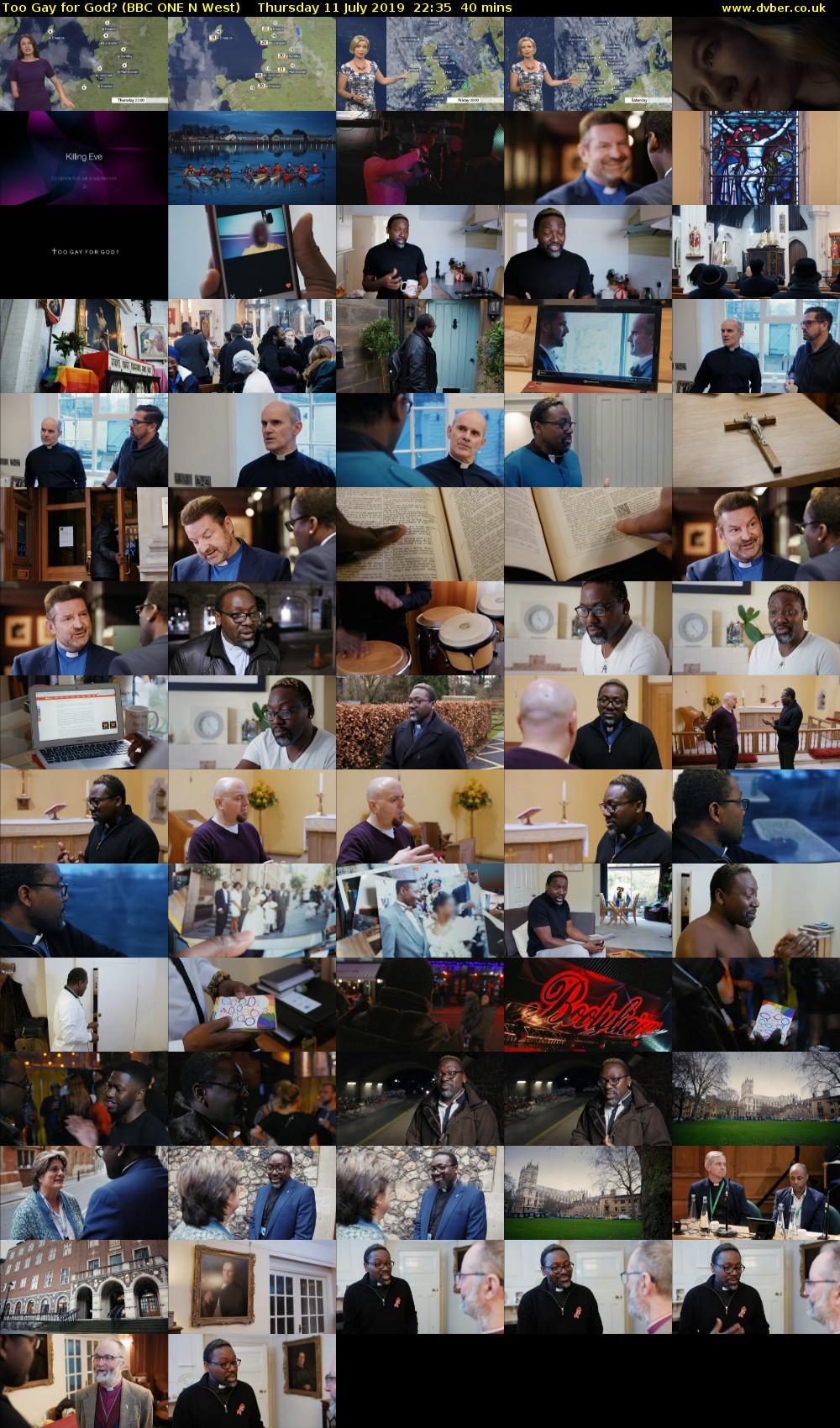 Too Gay for God? (BBC ONE N West) Thursday 11 July 2019 22:35 - 23:15