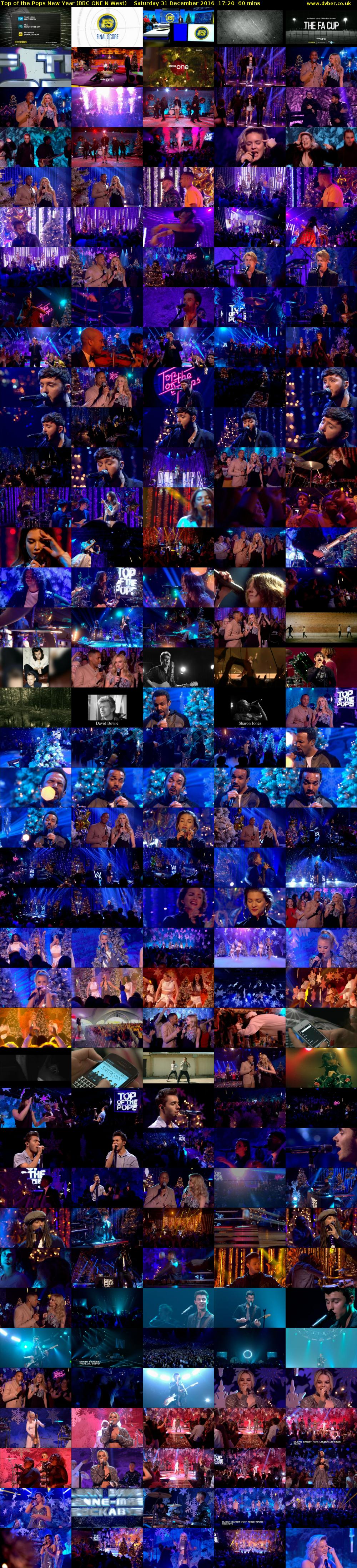 Top of the Pops New Year (BBC ONE N West) Saturday 31 December 2016 17:20 - 18:20