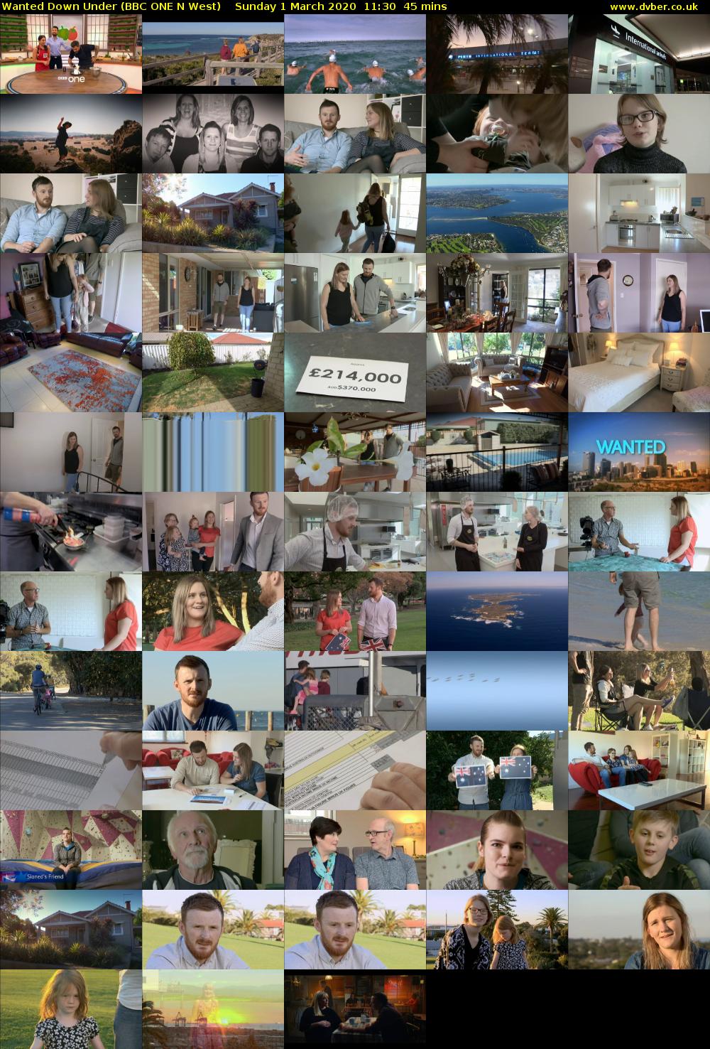 Wanted Down Under (BBC ONE N West) Sunday 1 March 2020 11:30 - 12:15