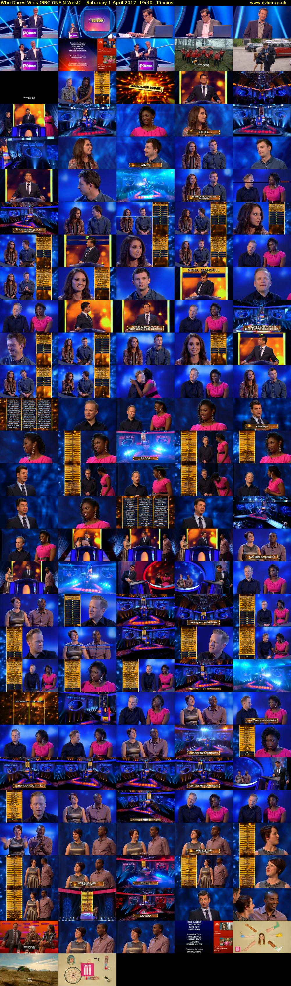 Who Dares Wins (BBC ONE N West) Saturday 1 April 2017 19:40 - 20:25