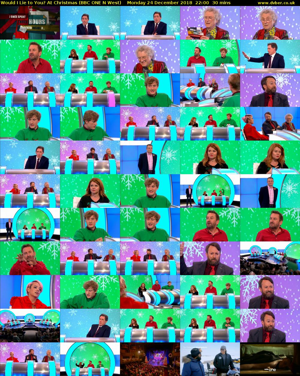 Would I Lie to You? At Christmas (BBC ONE N West) Monday 24 December 2018 22:00 - 22:30