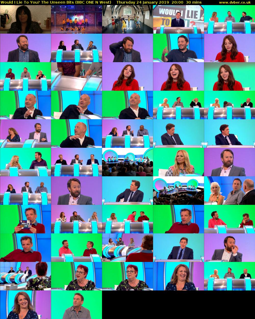 Would I Lie to You? The Unseen Bits (BBC ONE N West) Thursday 24 January 2019 20:00 - 20:30