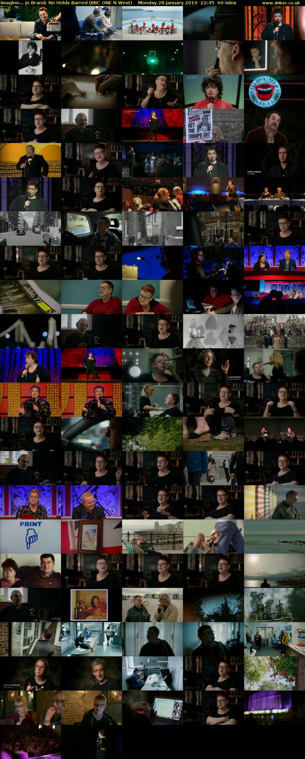 imagine... Jo Brand: No Holds Barred (BBC ONE N West) Monday 28 January 2019 22:45 - 23:45