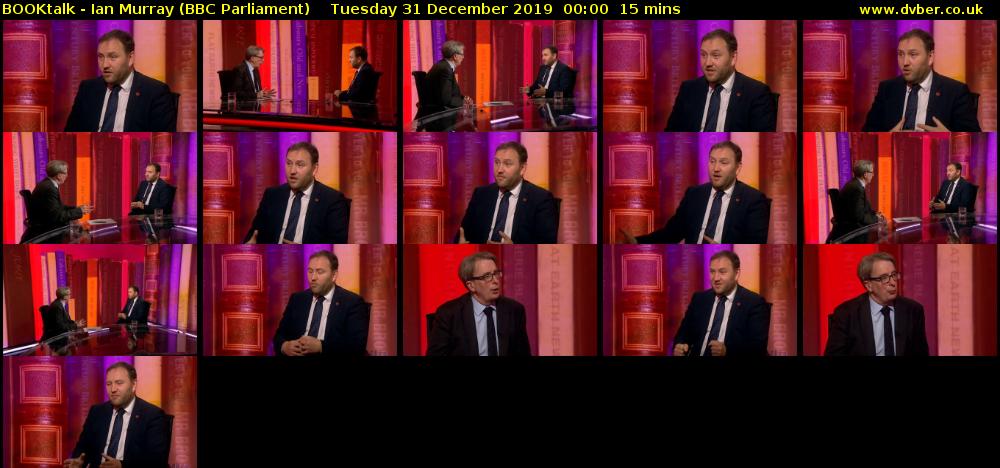 BOOKtalk - Ian Murray (BBC Parliament) Tuesday 31 December 2019 00:00 - 00:15