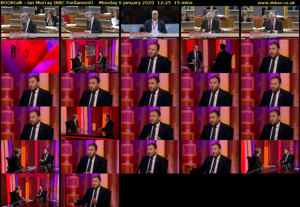 BOOKtalk - Ian Murray (BBC Parliament) Monday 6 January 2020 12:25 - 12:40