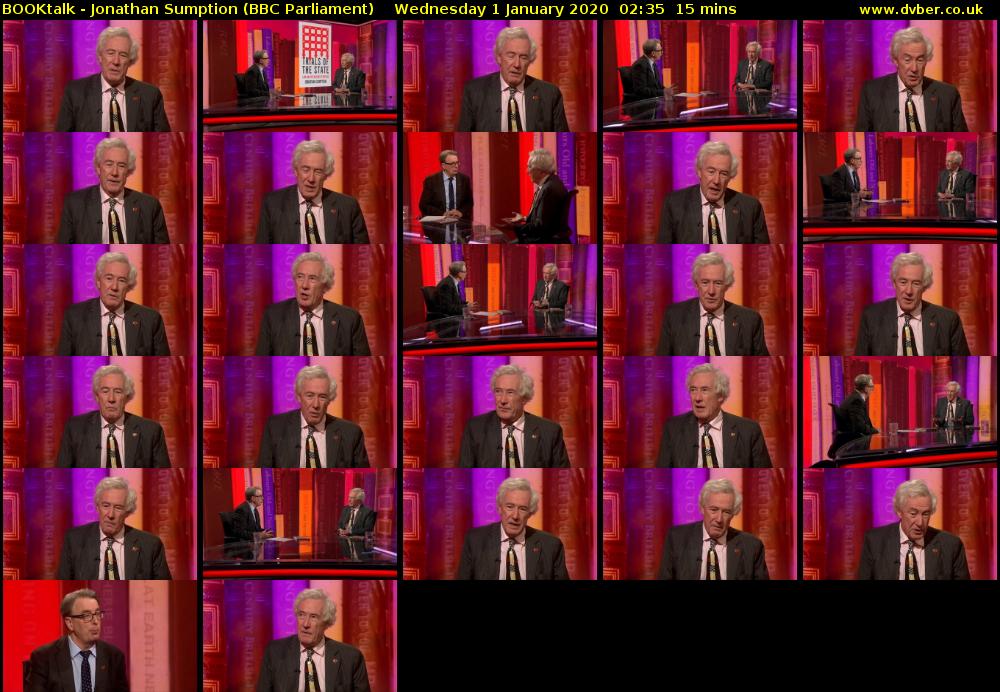 BOOKtalk - Jonathan Sumption (BBC Parliament) Wednesday 1 January 2020 02:35 - 02:50