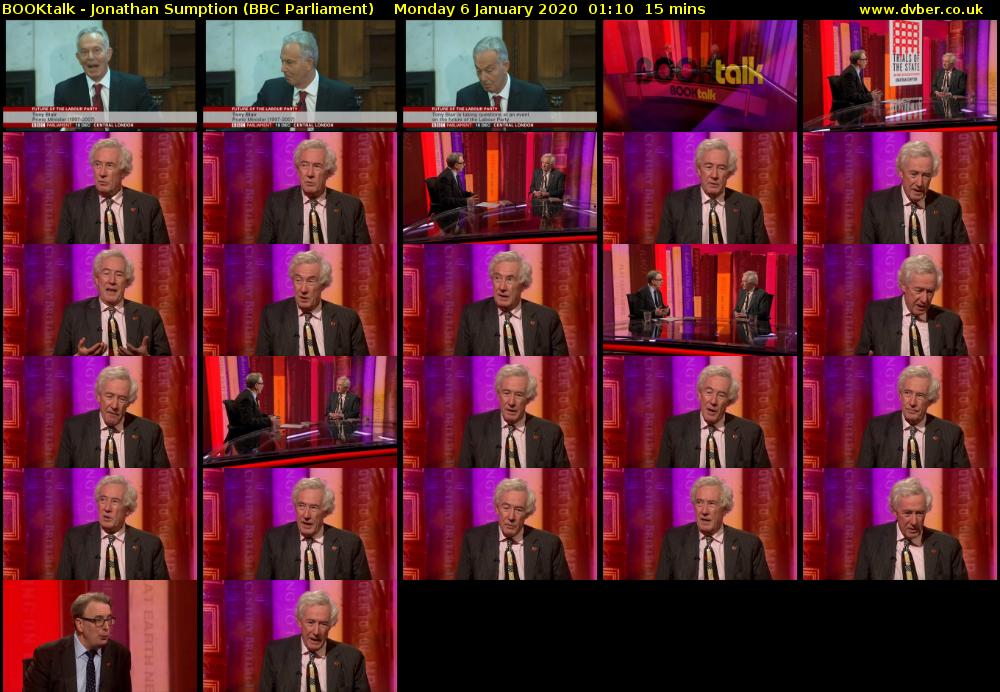 BOOKtalk - Jonathan Sumption (BBC Parliament) Monday 6 January 2020 01:10 - 01:25