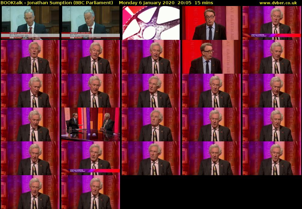 BOOKtalk - Jonathan Sumption (BBC Parliament) Monday 6 January 2020 20:05 - 20:20