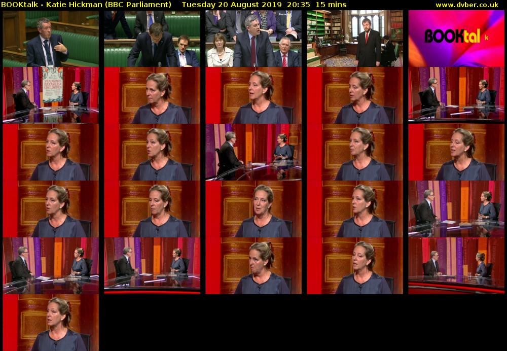 BOOKtalk - Katie Hickman (BBC Parliament) Tuesday 20 August 2019 20:35 - 20:50