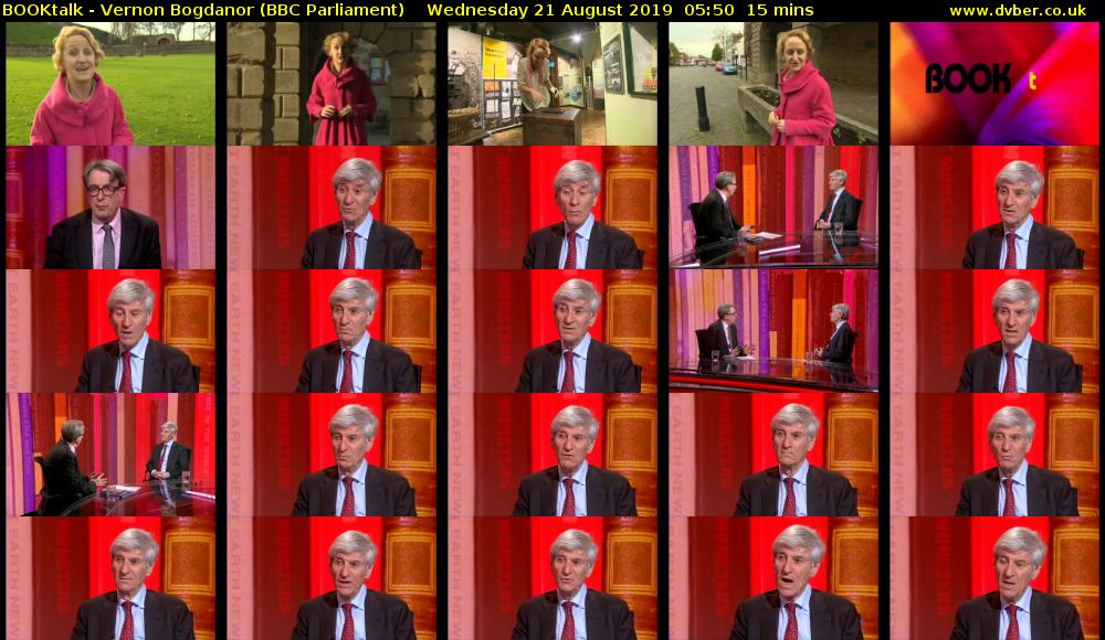 BOOKtalk - Vernon Bogdanor (BBC Parliament) Wednesday 21 August 2019 05:50 - 06:05