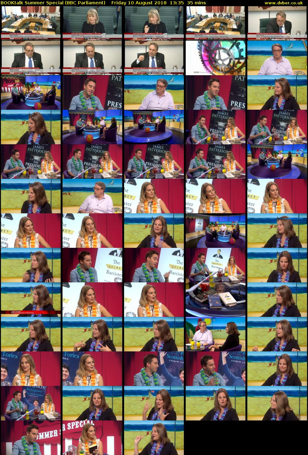 BOOKtalk Summer Special (BBC Parliament) Friday 10 August 2018 13:35 - 14:10
