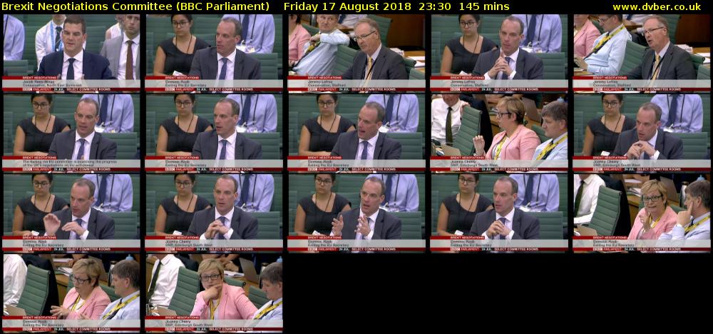 Brexit Negotiations Committee (BBC Parliament) Friday 17 August 2018 23:30 - 01:55