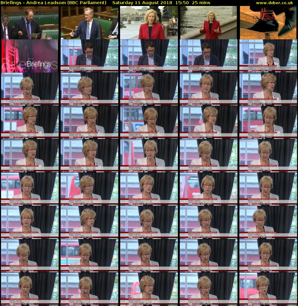 Briefings - Andrea Leadsom (BBC Parliament) Saturday 11 August 2018 15:50 - 16:15