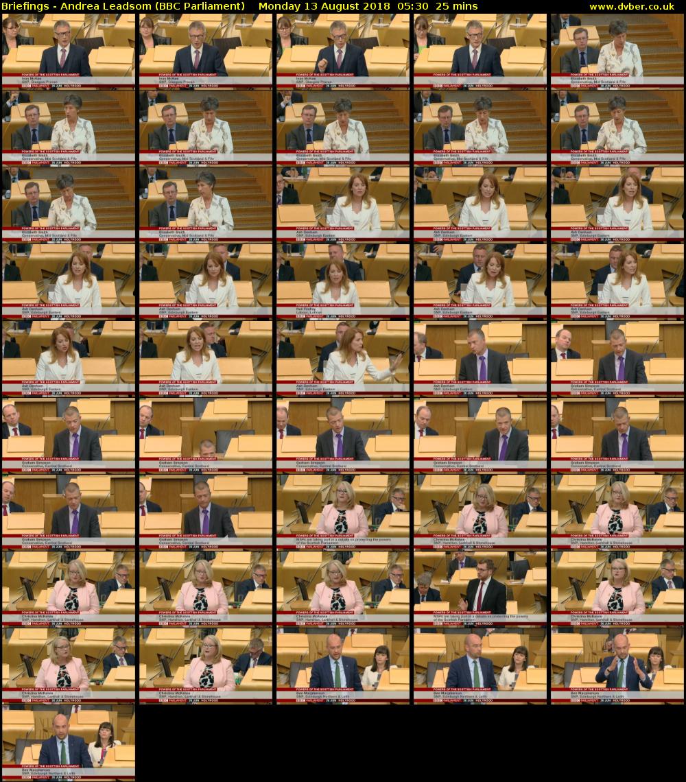 Briefings - Andrea Leadsom (BBC Parliament) Monday 13 August 2018 05:30 - 05:55