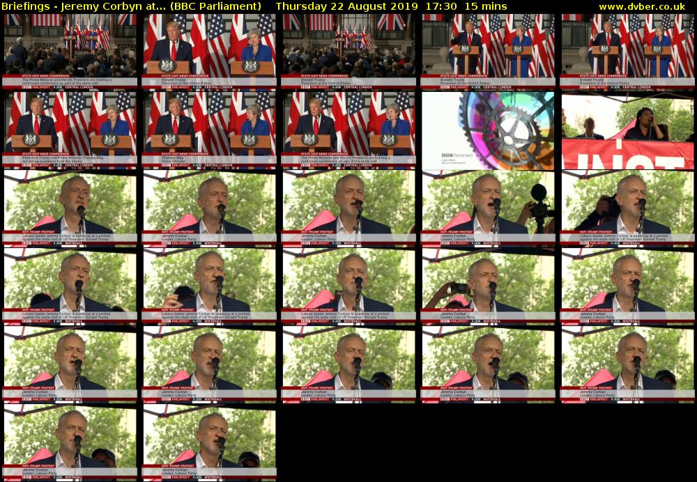 Briefings - Jeremy Corbyn at... (BBC Parliament) Thursday 22 August 2019 17:30 - 17:45