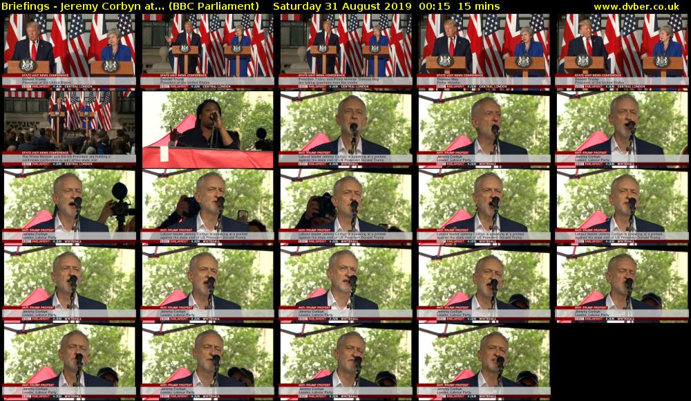 Briefings - Jeremy Corbyn at... (BBC Parliament) Saturday 31 August 2019 00:15 - 00:30