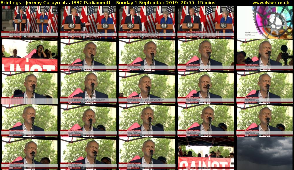 Briefings - Jeremy Corbyn at... (BBC Parliament) Sunday 1 September 2019 20:55 - 21:10