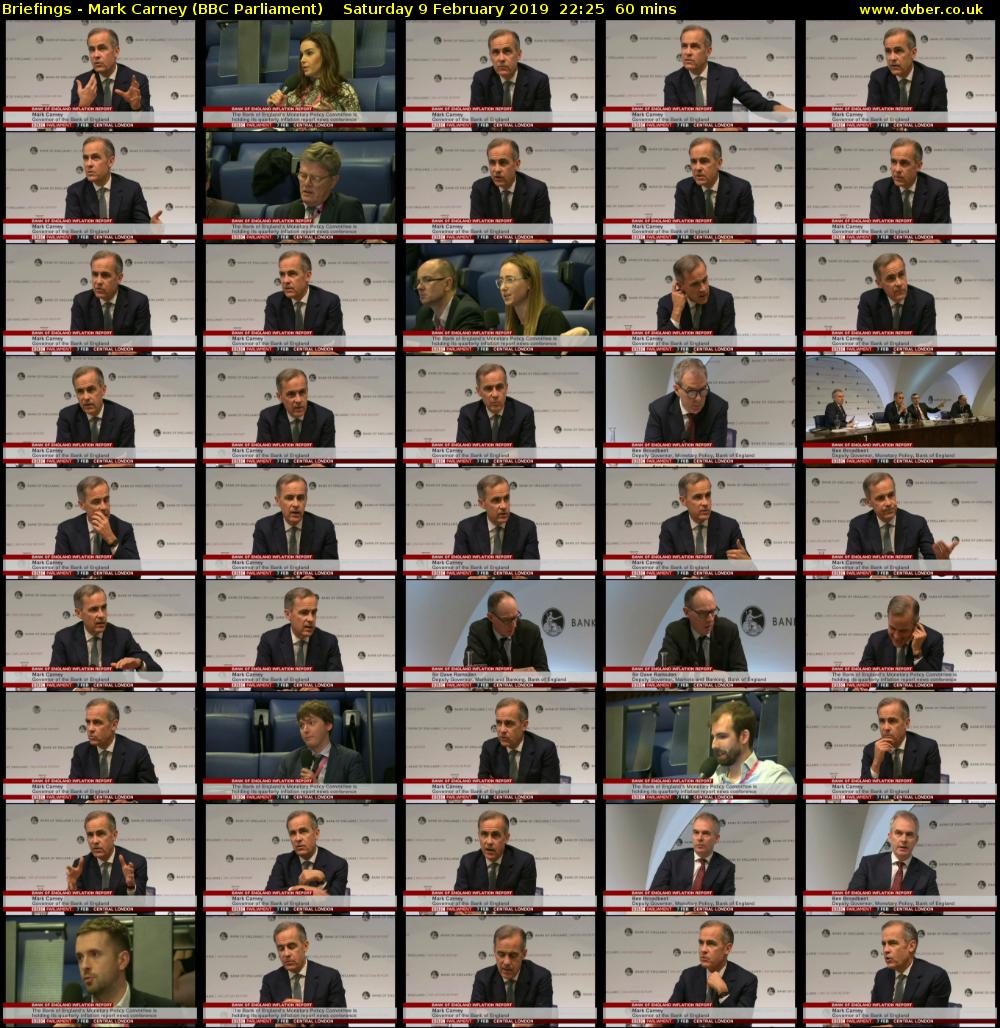 Briefings - Mark Carney (BBC Parliament) Saturday 9 February 2019 22:25 - 23:25