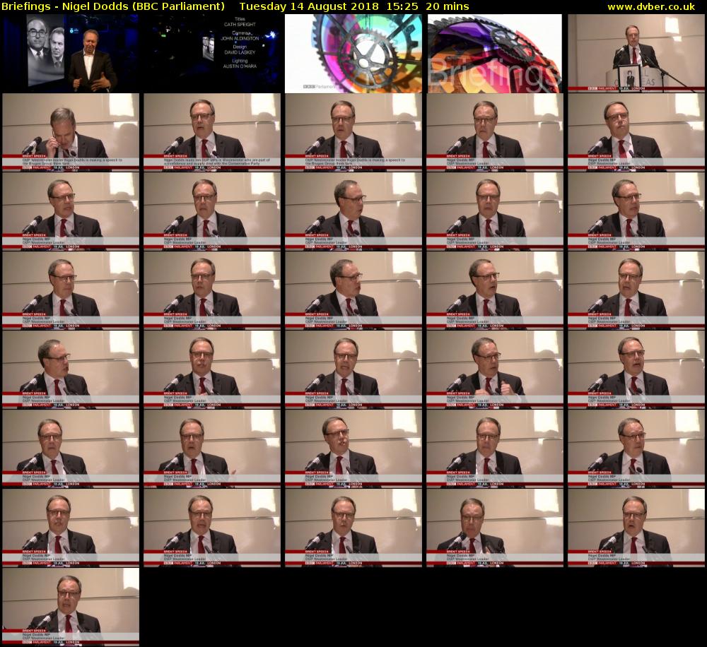 Briefings - Nigel Dodds (BBC Parliament) Tuesday 14 August 2018 15:25 - 15:45