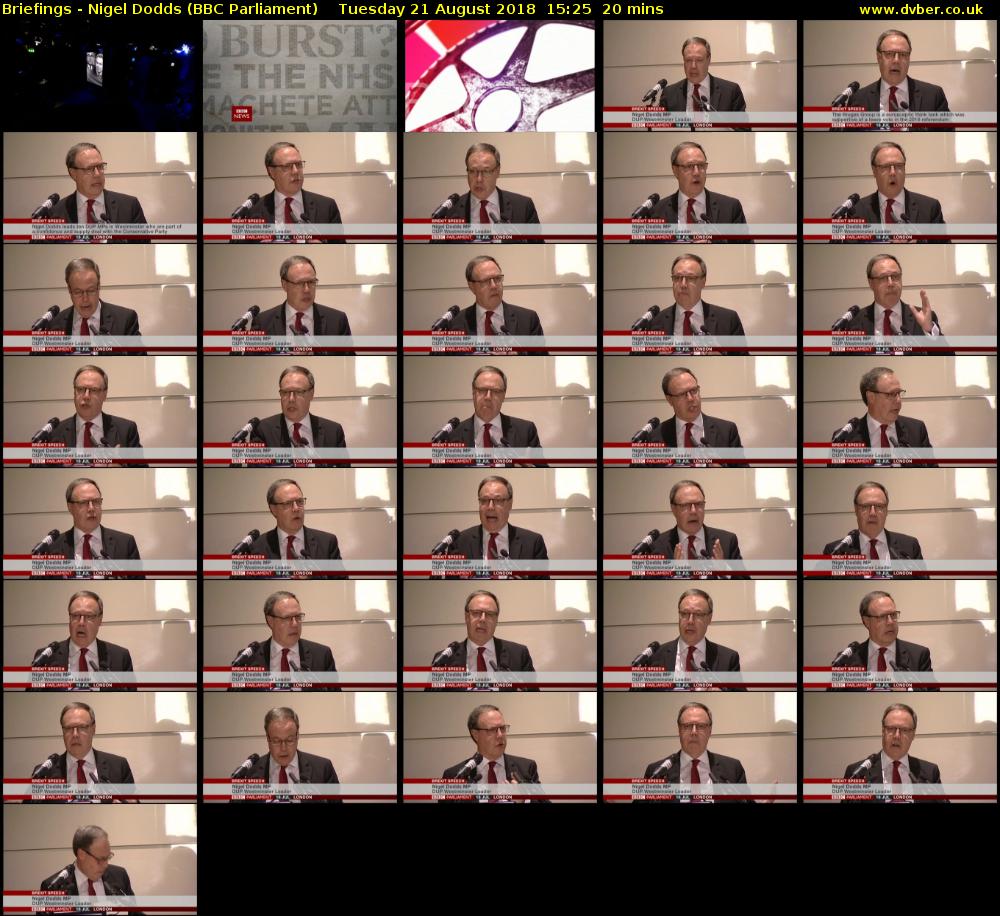 Briefings - Nigel Dodds (BBC Parliament) Tuesday 21 August 2018 15:25 - 15:45
