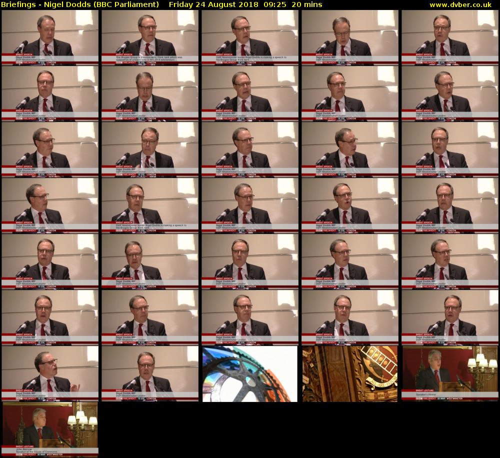 Briefings - Nigel Dodds (BBC Parliament) Friday 24 August 2018 09:25 - 09:45