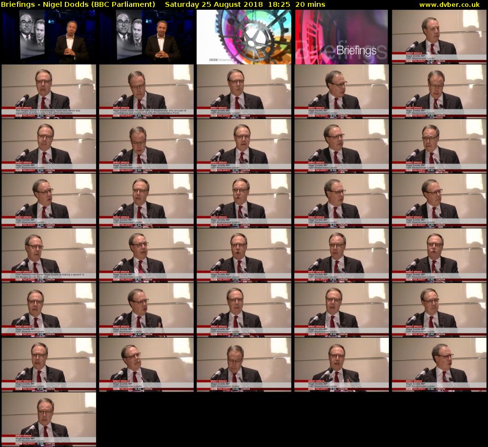 Briefings - Nigel Dodds (BBC Parliament) Saturday 25 August 2018 18:25 - 18:45