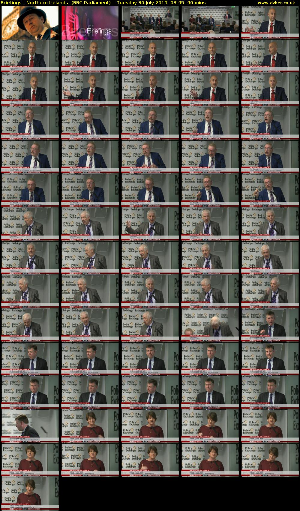 Briefings - Northern Ireland... (BBC Parliament) Tuesday 30 July 2019 03:45 - 04:25