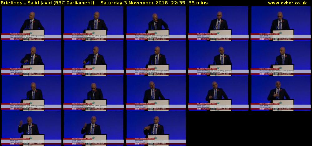 Briefings - Sajid Javid (BBC Parliament) Saturday 3 November 2018 22:35 - 23:10