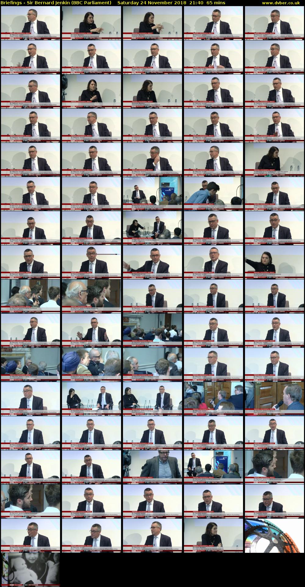 Briefings - Sir Bernard Jenkin (BBC Parliament) Saturday 24 November 2018 21:40 - 22:45