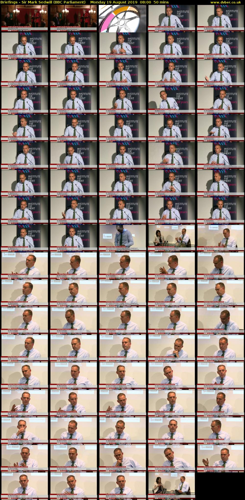 Briefings - Sir Mark Sedwill (BBC Parliament) Monday 19 August 2019 08:00 - 08:50