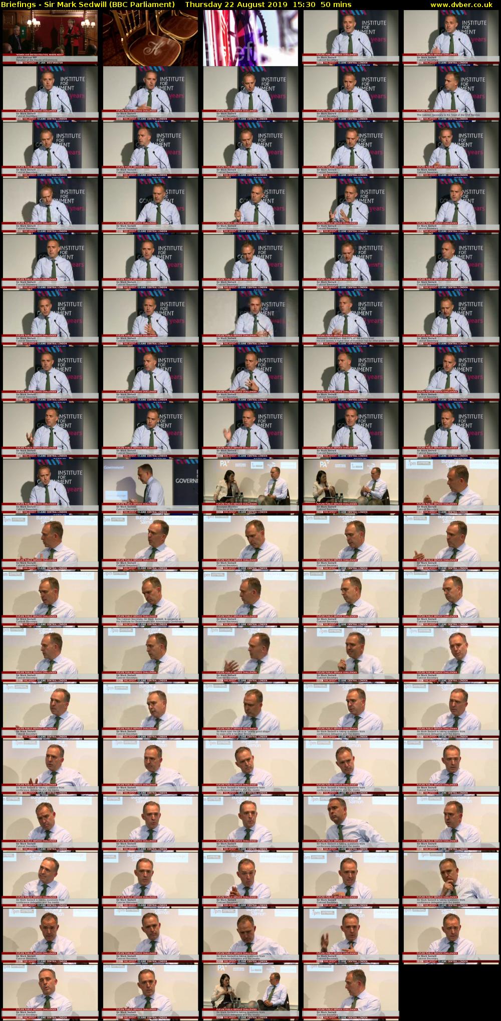 Briefings - Sir Mark Sedwill (BBC Parliament) Thursday 22 August 2019 15:30 - 16:20