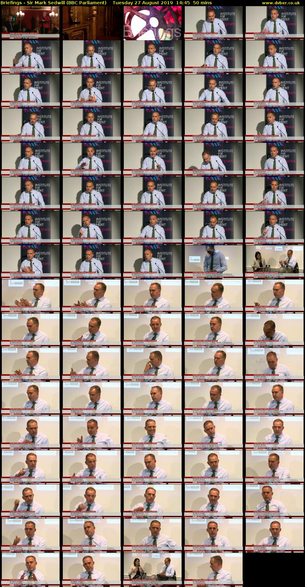 Briefings - Sir Mark Sedwill (BBC Parliament) Tuesday 27 August 2019 14:45 - 15:35