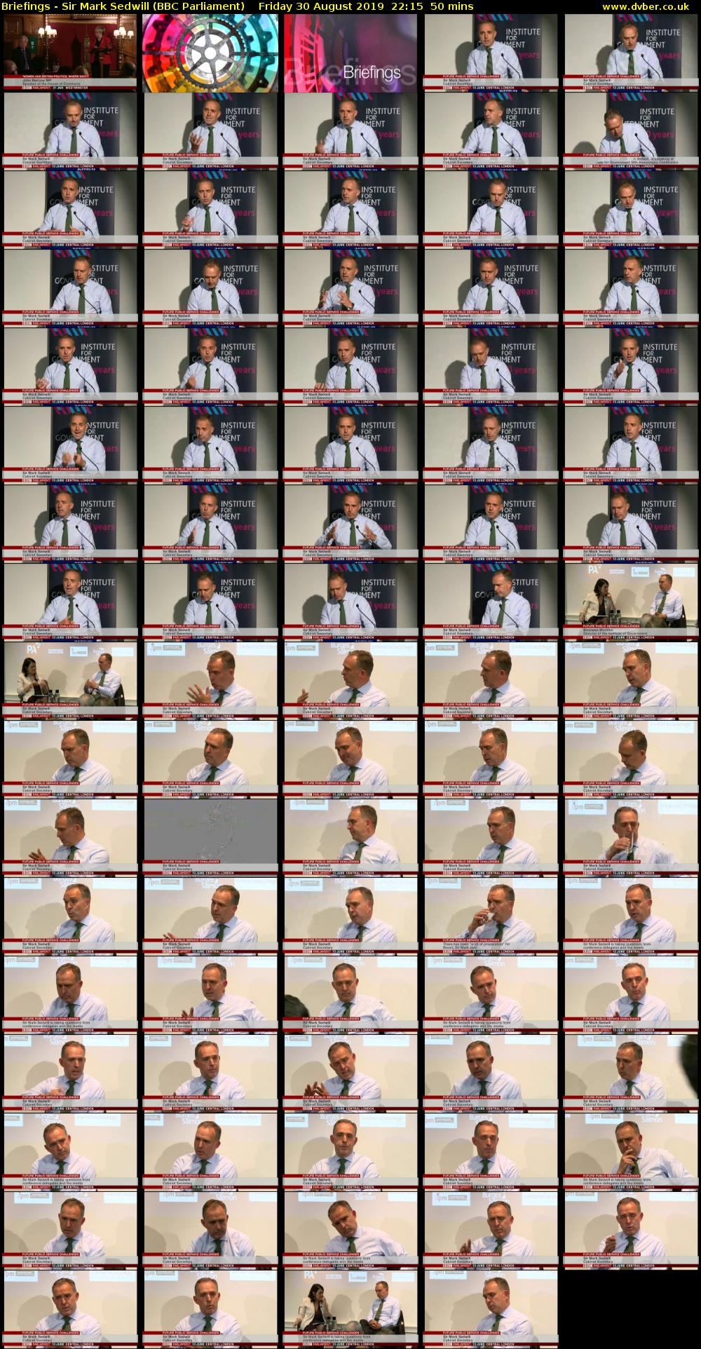 Briefings - Sir Mark Sedwill (BBC Parliament) Friday 30 August 2019 22:15 - 23:05