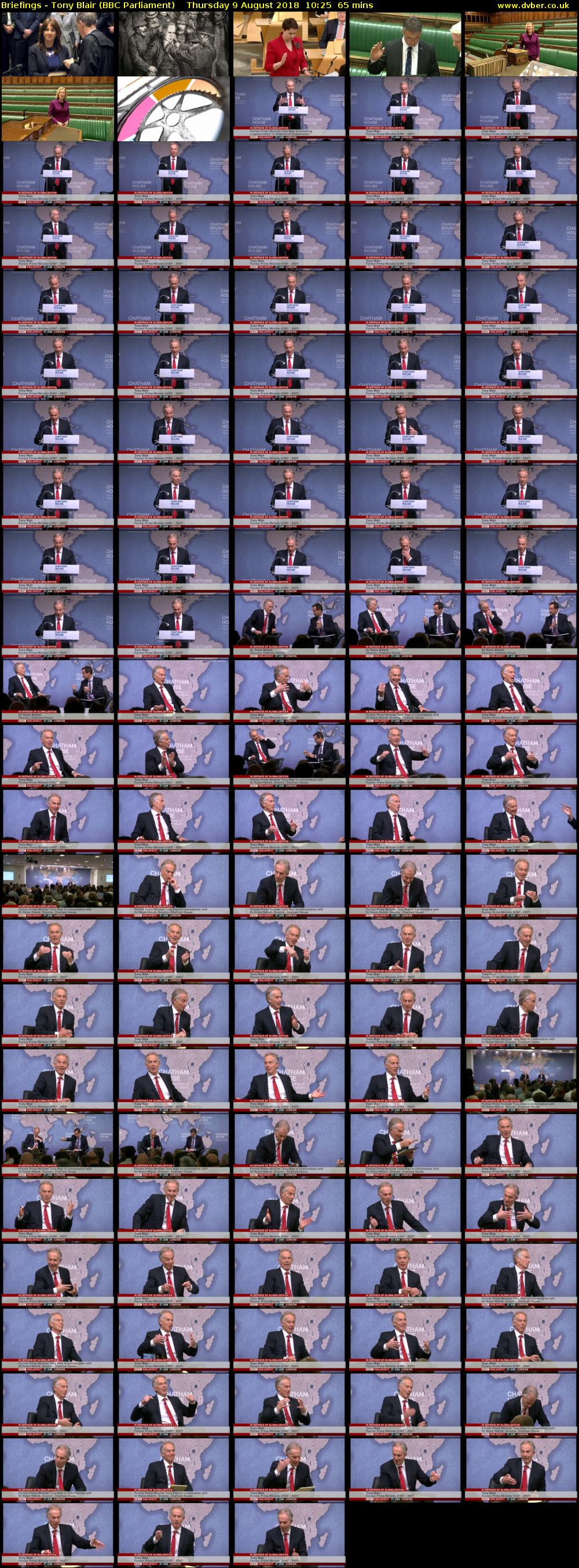 Briefings - Tony Blair (BBC Parliament) Thursday 9 August 2018 10:25 - 11:30