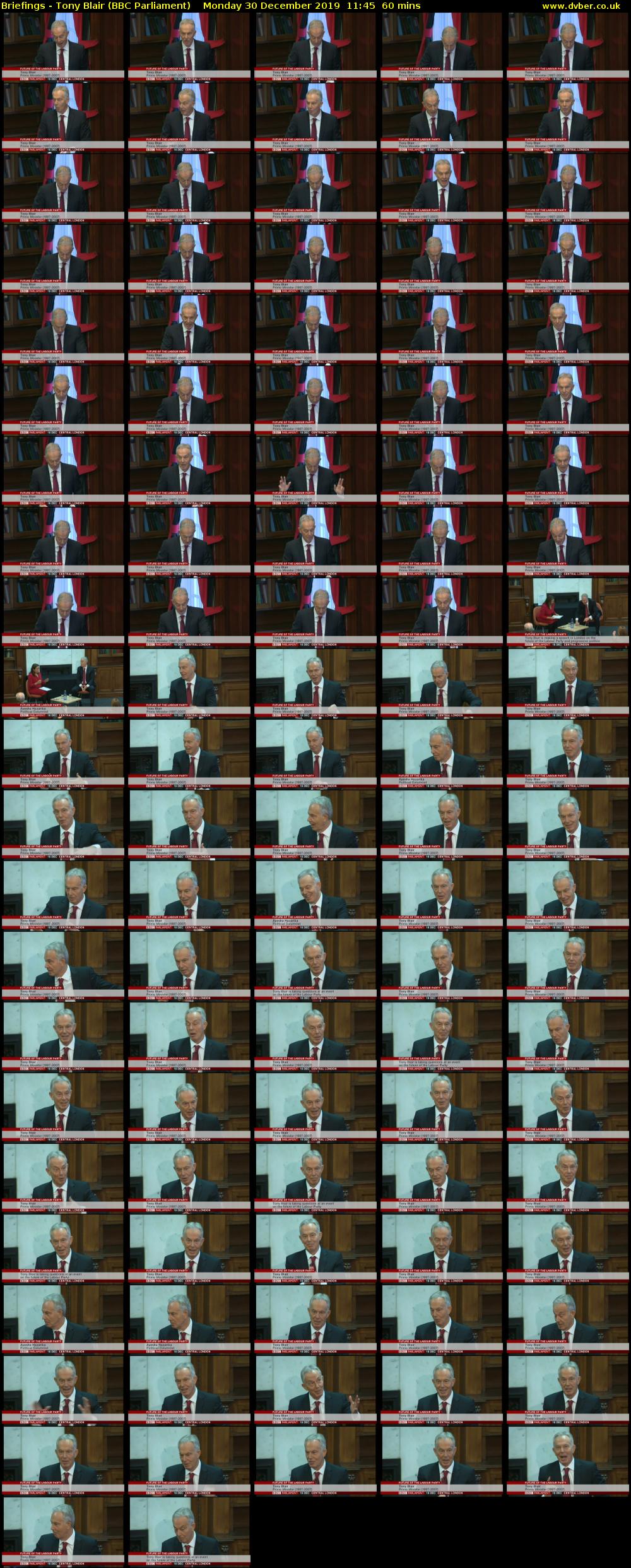 Briefings - Tony Blair (BBC Parliament) Monday 30 December 2019 11:45 - 12:45