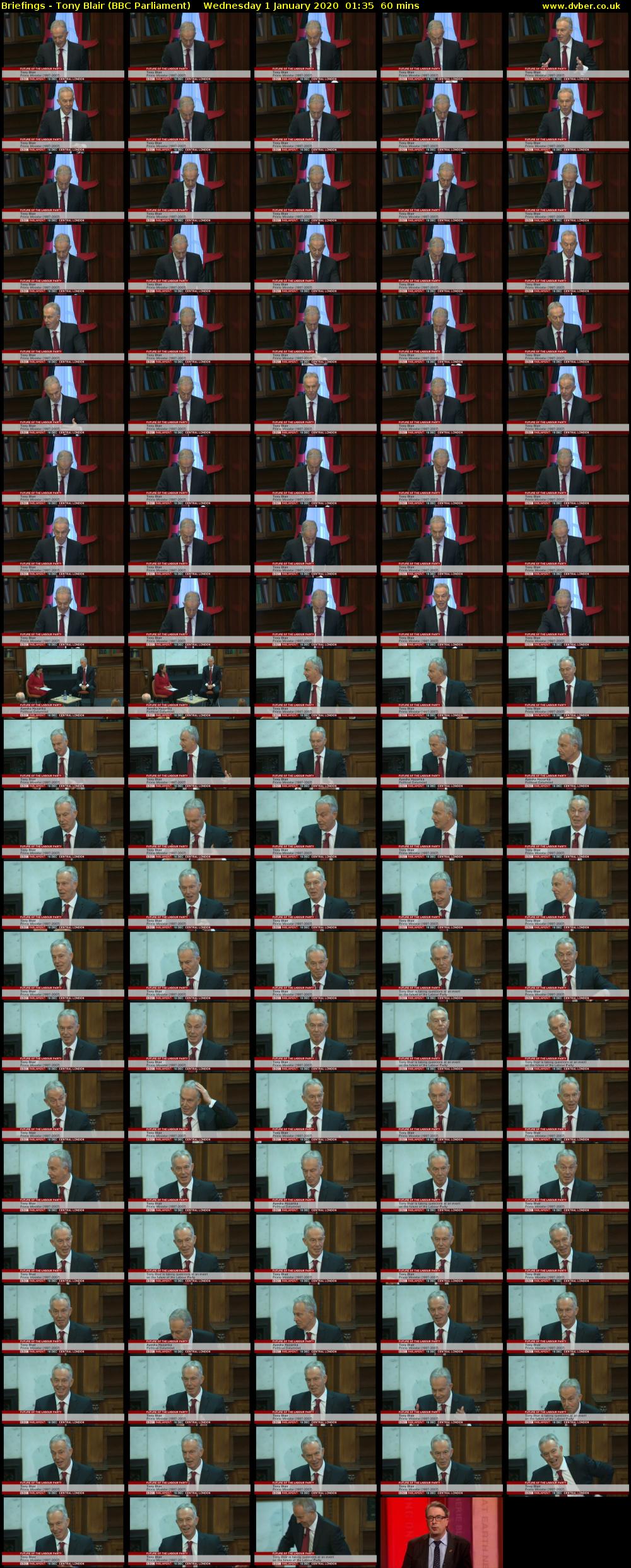 Briefings - Tony Blair (BBC Parliament) Wednesday 1 January 2020 01:35 - 02:35